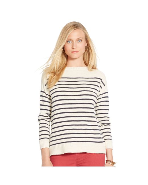 Ralph Lauren Blue Striped Boatneck Sweater