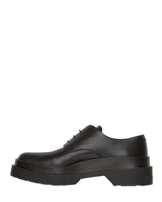 Jil Sander Black 40mm Leather Platform Derby Shoes for men