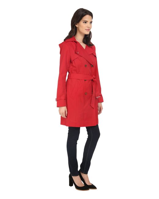 Fold over collar double breasted belt loops plain trench coat