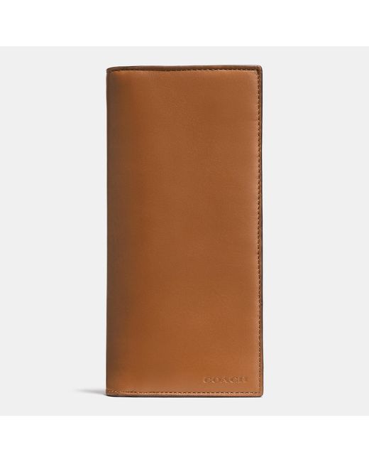COACH Brown Breast Pocket Wallet In Sport Calf Leather for men