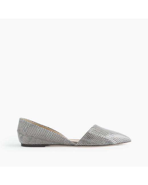 J.Crew Gray Collection Sloan Snakeskin D'orsay Flats