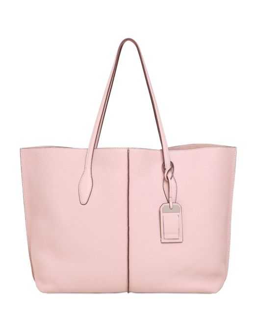 Tod's Pink Large Joy Textured Leather Tote Bag