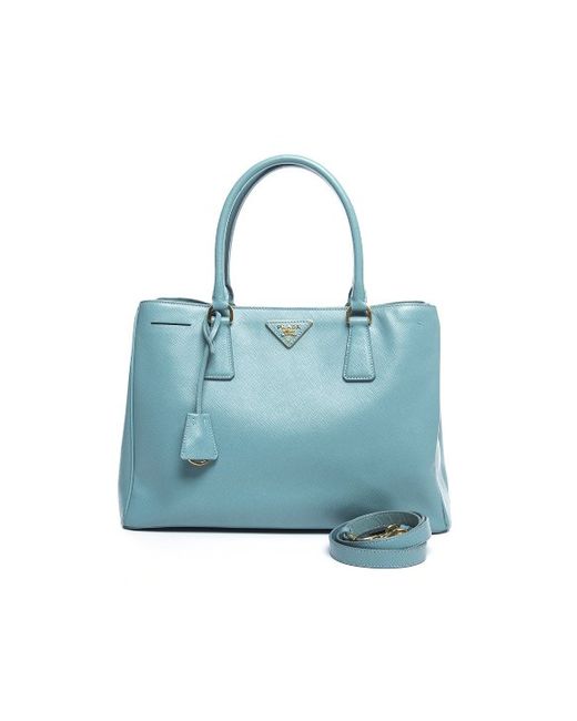 Prada Pre-owned Blue Saffiano Lux Small Double Zip Tote Bag in ...  