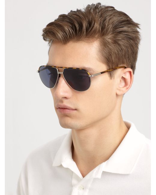 Tom Ford Blue Cole Metal Aviator Sunglasses For Men Lyst 