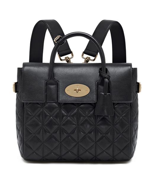 Mulberry Black Cara Delevigne Quilted Backpack