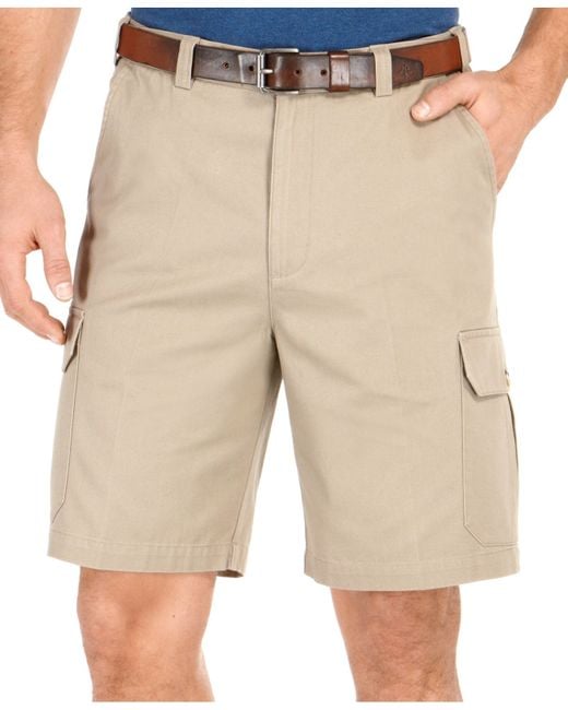Geoffrey Beene Natural Extender Waist Cargo Shorts for men