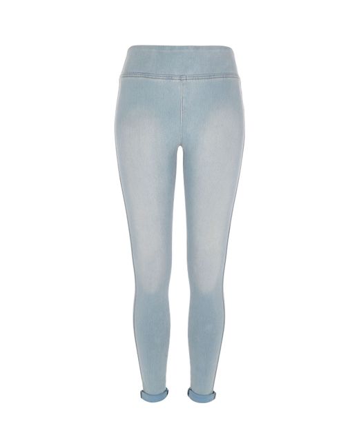 High Waisted Denim Leggings | Lyst