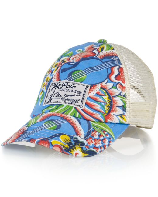 Polo Ralph Lauren Blue Tropical Trucker Hat for men
