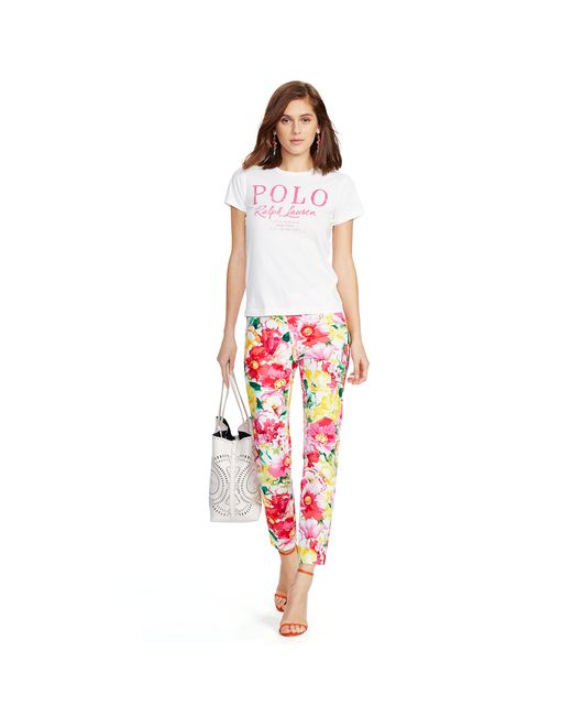 Polo Ralph Lauren Floral print Skinny Pant in Pink Lyst