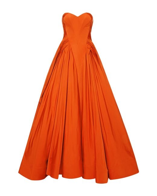Zac Posen Orange Taffeta Gown