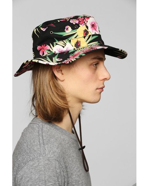 Obey Boonts Floral Widebrim Bucket Hat 
