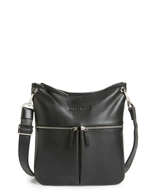 Longchamp &#39;veau&#39; Leather Crossbody Bag in Black | Lyst