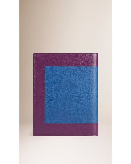 Burberry Blue Grainy Leather A5 Notebook for men