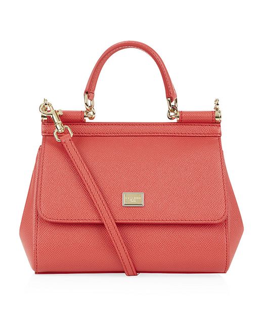 Dolce & Gabbana Red Sicily Small Leather Tote