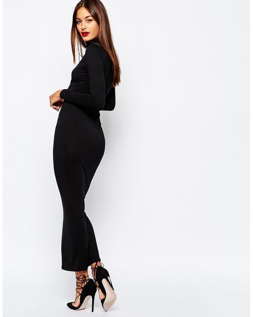 Missguided black long sleeve dress on sale