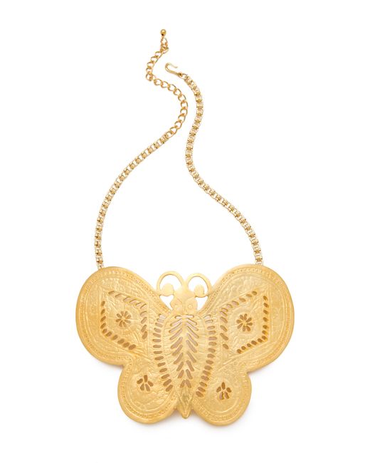 Kenneth Jay Lane Metallic Butterfly Necklace