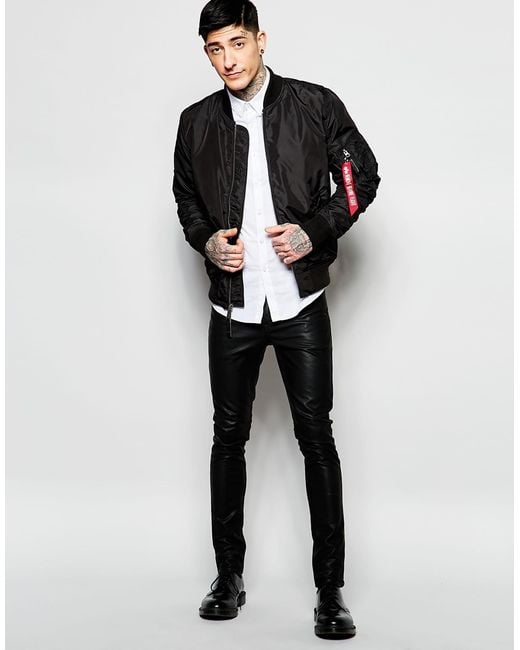 Alpha Industries Ma1 Bomber Jacket Slim Fit In Black for Men Lyst
