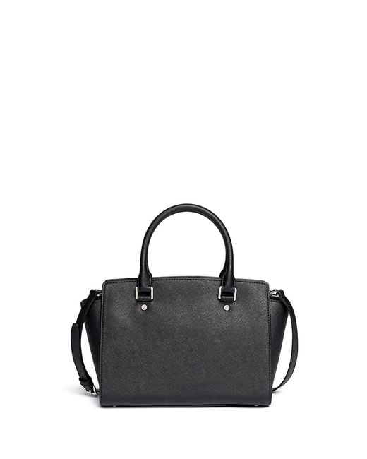 Michael kors black selma leather bag hot sale