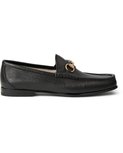 Gucci Black Horsebit Full-grain Leather Loafers for men