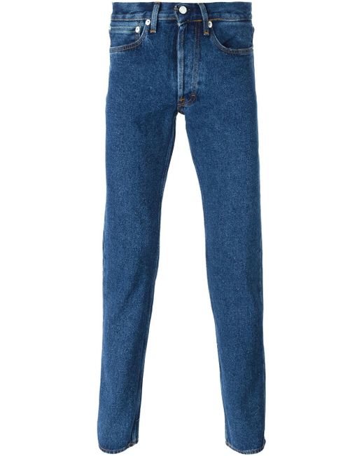 Cut' Stonewashed Jeans in Blue for Men 