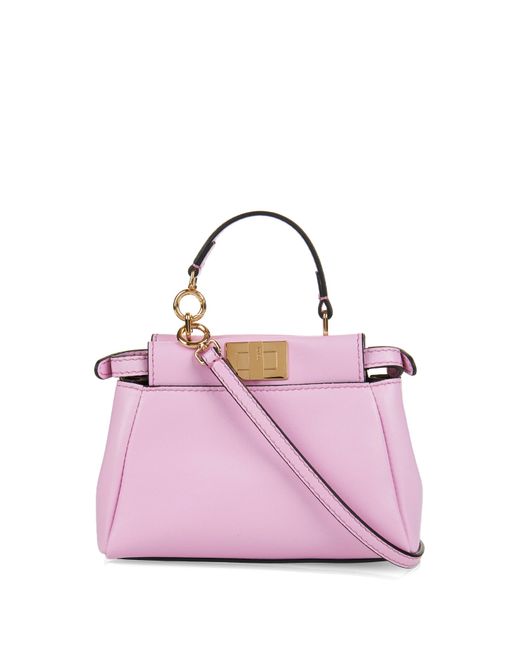 Fendi Micro Peekaboo Leather Cross-Body Bag in Light Pink (Pink) | Lyst