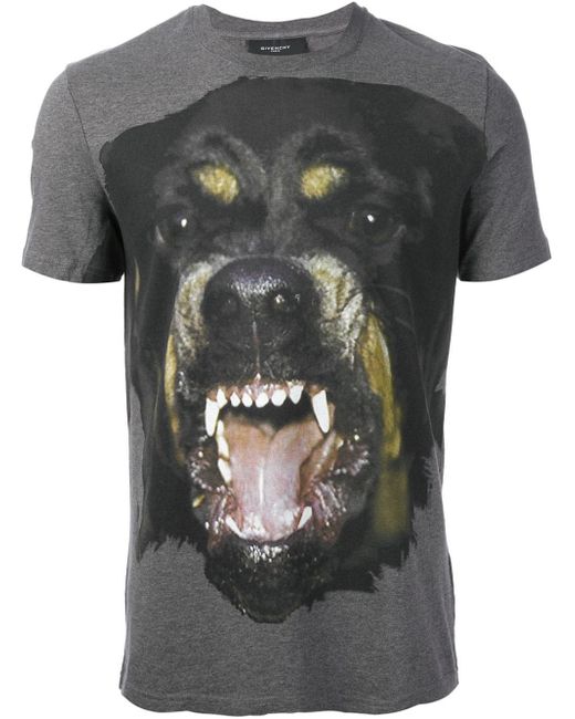 Givenchy Gray Rottweiler Tshirt for men