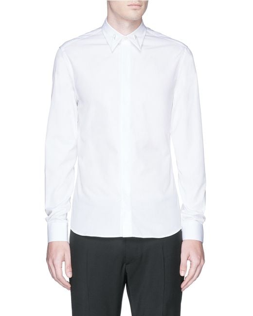 Givenchy Collar Bone Poplin Shirt in White for Men | Lyst