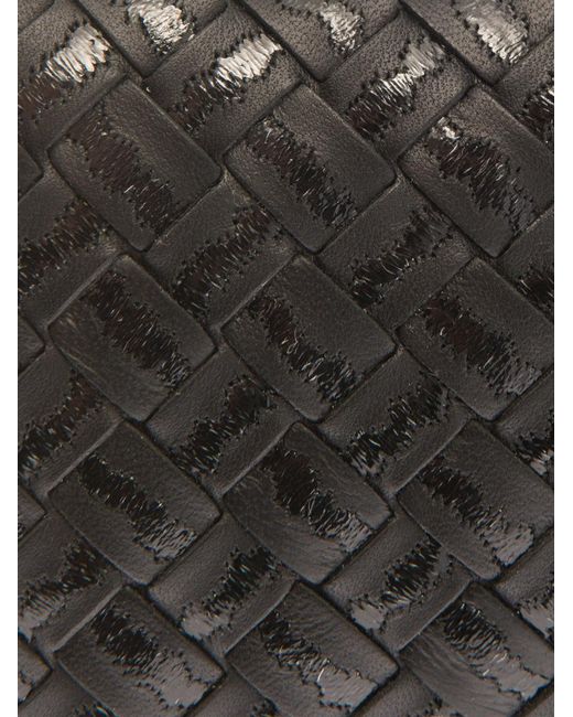 Bottega Veneta Knot Embroidered Leather Clutch in Black