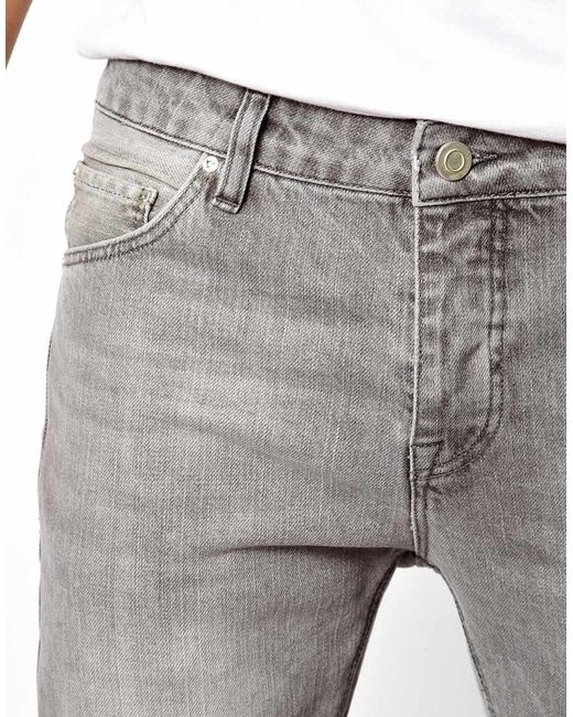 ASOS Gray Slim Jeans In Grey Wash for men