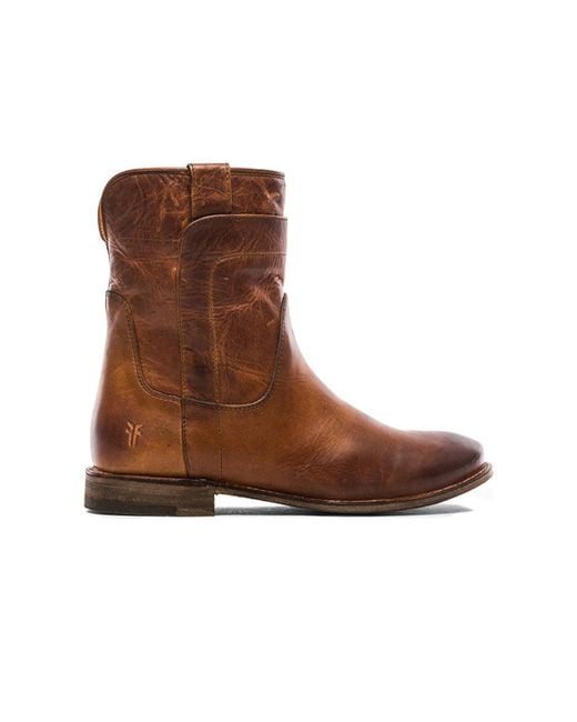 Frye Paige Short Boot in Brown | Lyst