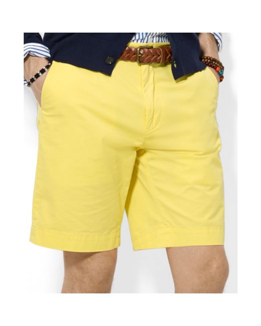 Ralph Lauren Yellow Polo Classicfit Lightweight Chino Shorts for men
