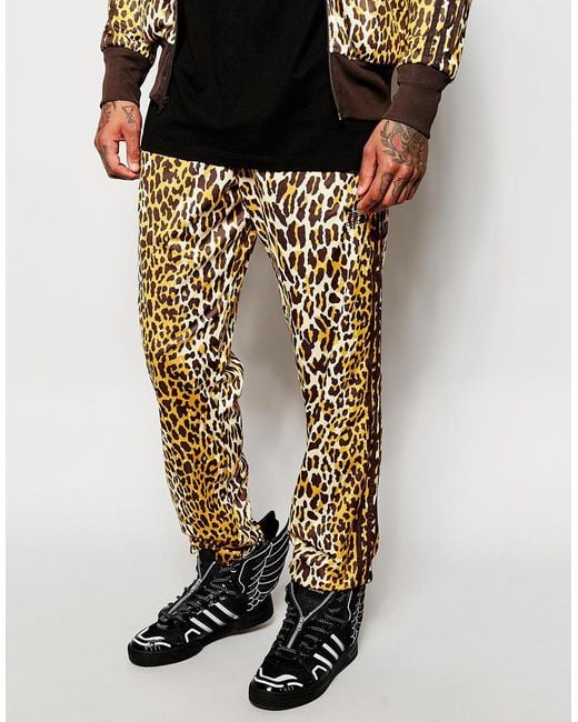 Adidas Originals Brown X Jeremy Scott Leopard Track Pants for men