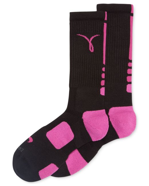 Nike Black Men'S Kay Yow Elite Basketball Performance Crew Socks - Breast Cancer Awareness Month for men