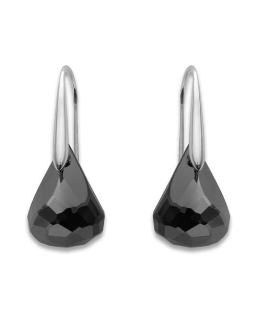 Swarovski Black Jet Hematite Crystal Lunar Earrings