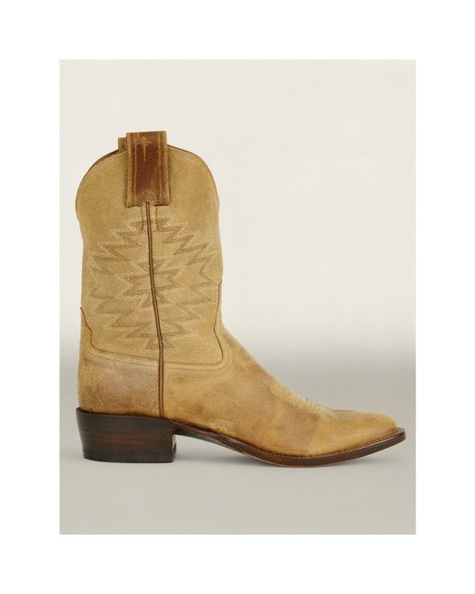 RRL Brown Leather Plainview Cowboy Boot for men