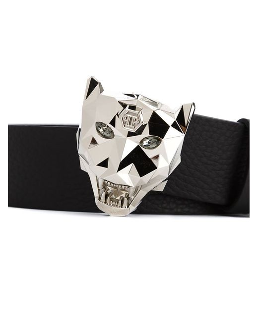 Philipp Plein Black Panther Buckle Belt