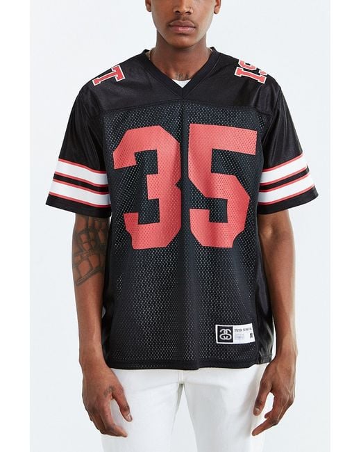 Stussy Black Ist Football Jersey for men