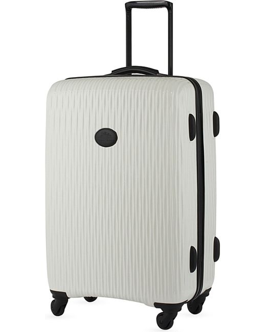 Longchamp White Fairval Hard-shell Suitcase