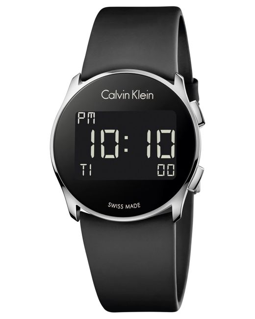 Calvin Klein Women's Swiss Digital Future Black Rubber Strap Watch 39mm  K5b23td1 | Lyst