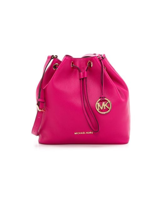 MICHAEL Michael Kors Pink Jules Large Drawstring Bucket Bag - Fuschia