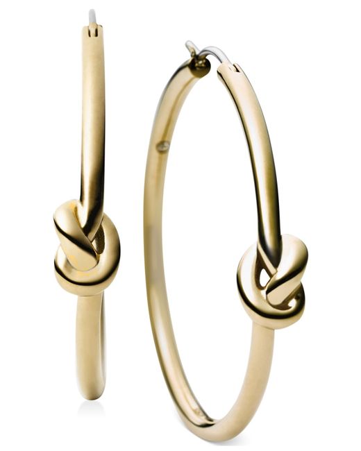 Michael Kors Metallic Knot Click-It Hoop Earrings