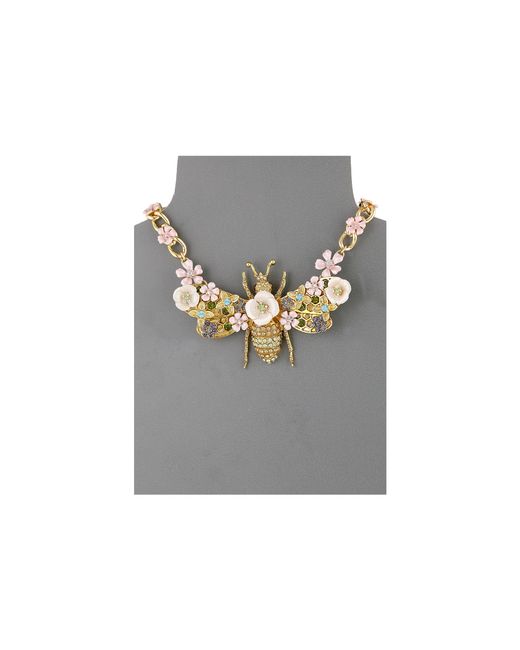 Betsey Johnson Queen Bee Big Bee Frontal Necklace in Metallic | Lyst