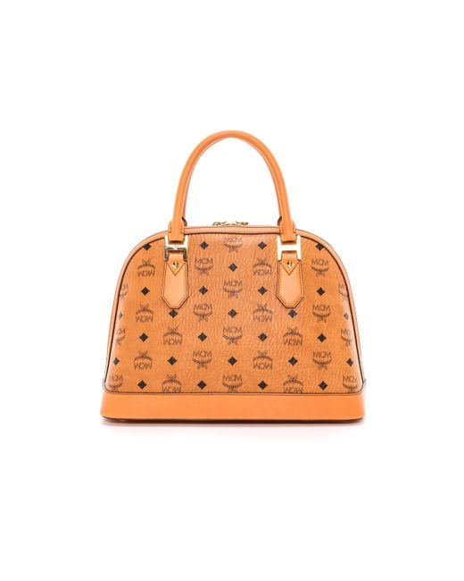 MCM Bowler Bag in Orange Lyst