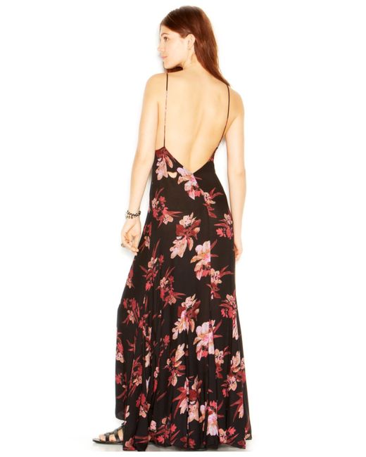 Free People Multicolor Go To Gauze Spaghetti-Strap Floral-Print Star Chasing Maxi Slip Dress