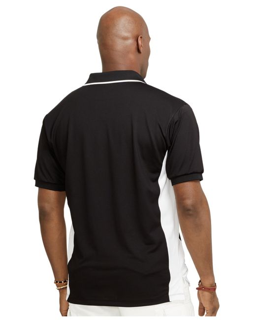 Polo Ralph Lauren Black Big And Tall Color-Blocked Performance Mesh Polo Shirt for men