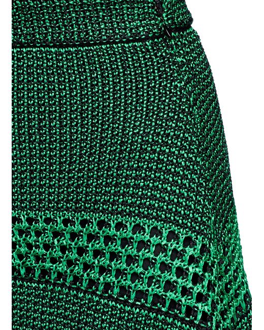 Proenza Schouler Green Bi-colour Crochet Midi Skirt