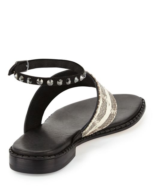 Donald j pliner Lacy Jeweled Ankle-wrap Leather and Suede