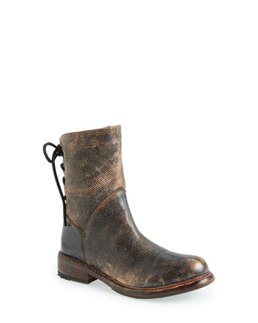 Bed stu &#39;newark&#39; Distressed Leather Ankle Boot in Brown (black) | Lyst