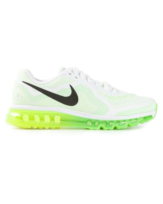 Nike White 'Air Max 2014' Neon Sole Sneakers for men