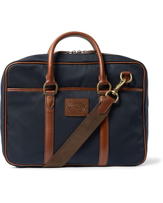 Polo Ralph Lauren Blue Leather-Trimmed Canvas Bag for men
